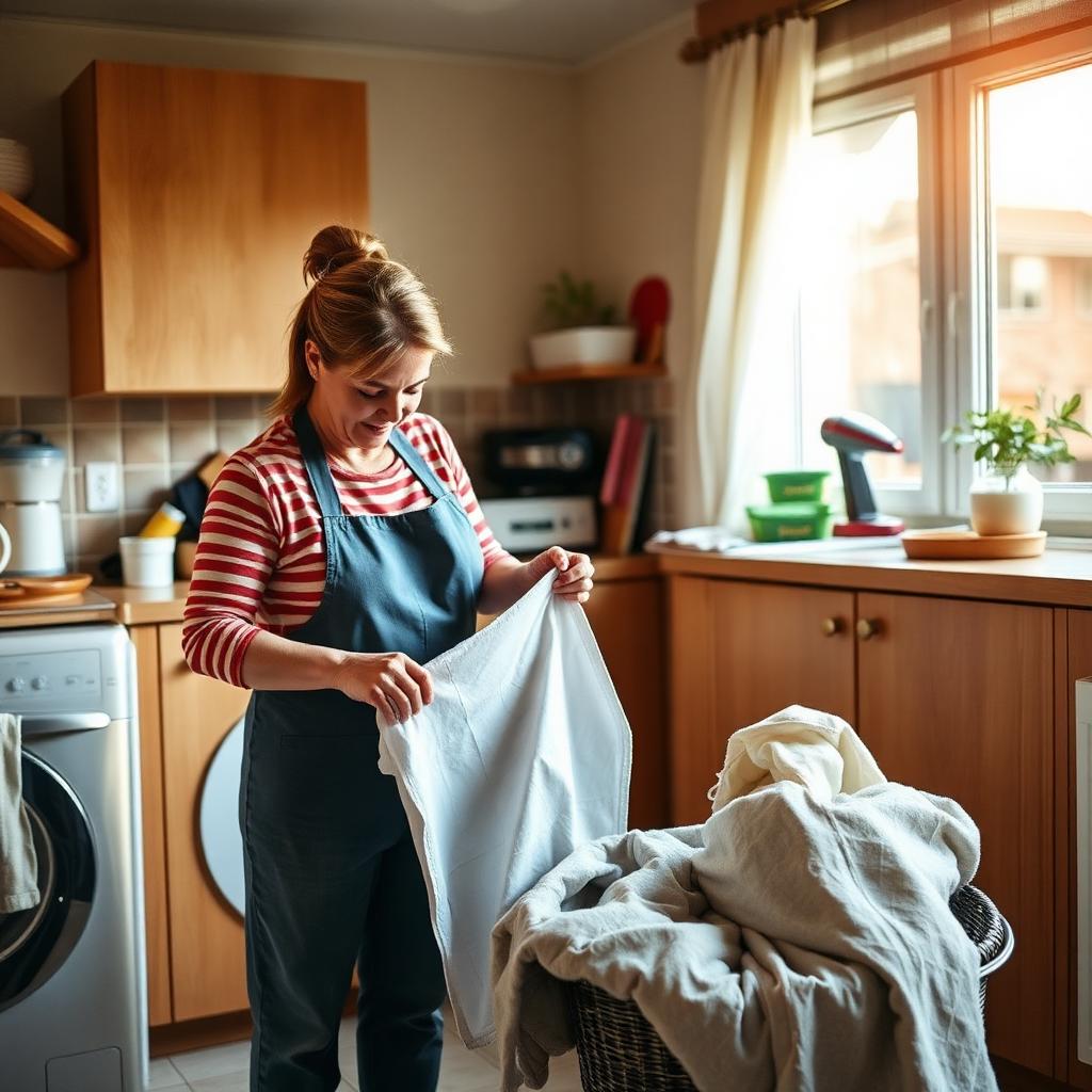 Economia domestica organizza la casa di una persona anziana