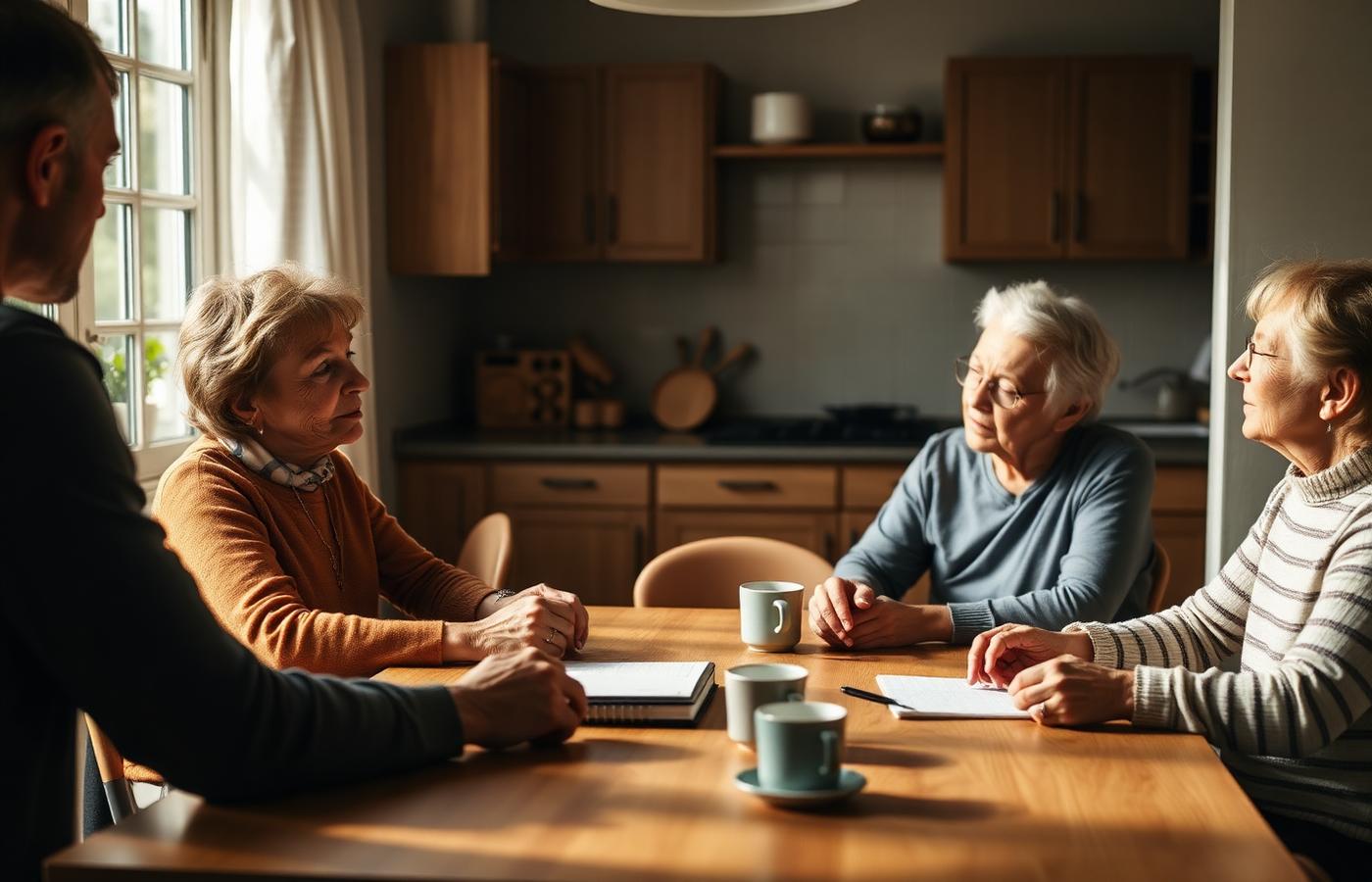 Consegne tra due caregiver in cucina